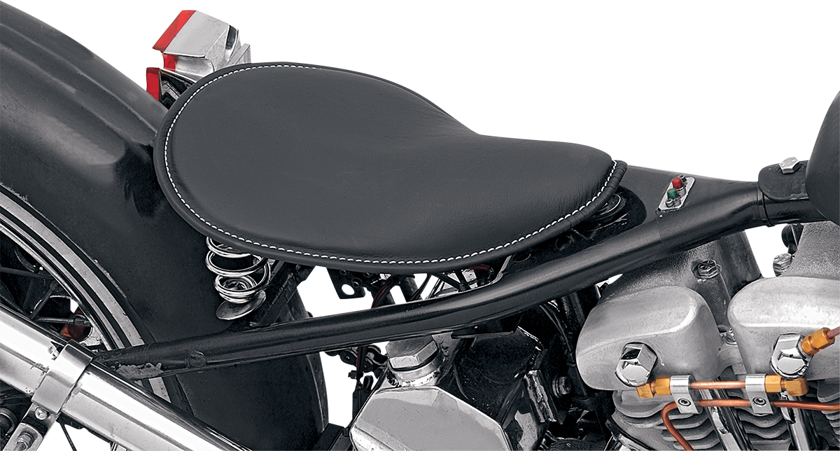 Drag specialties seats Seat - Spring Solo - Low-Profile - Small - Black Leather/White Stitching