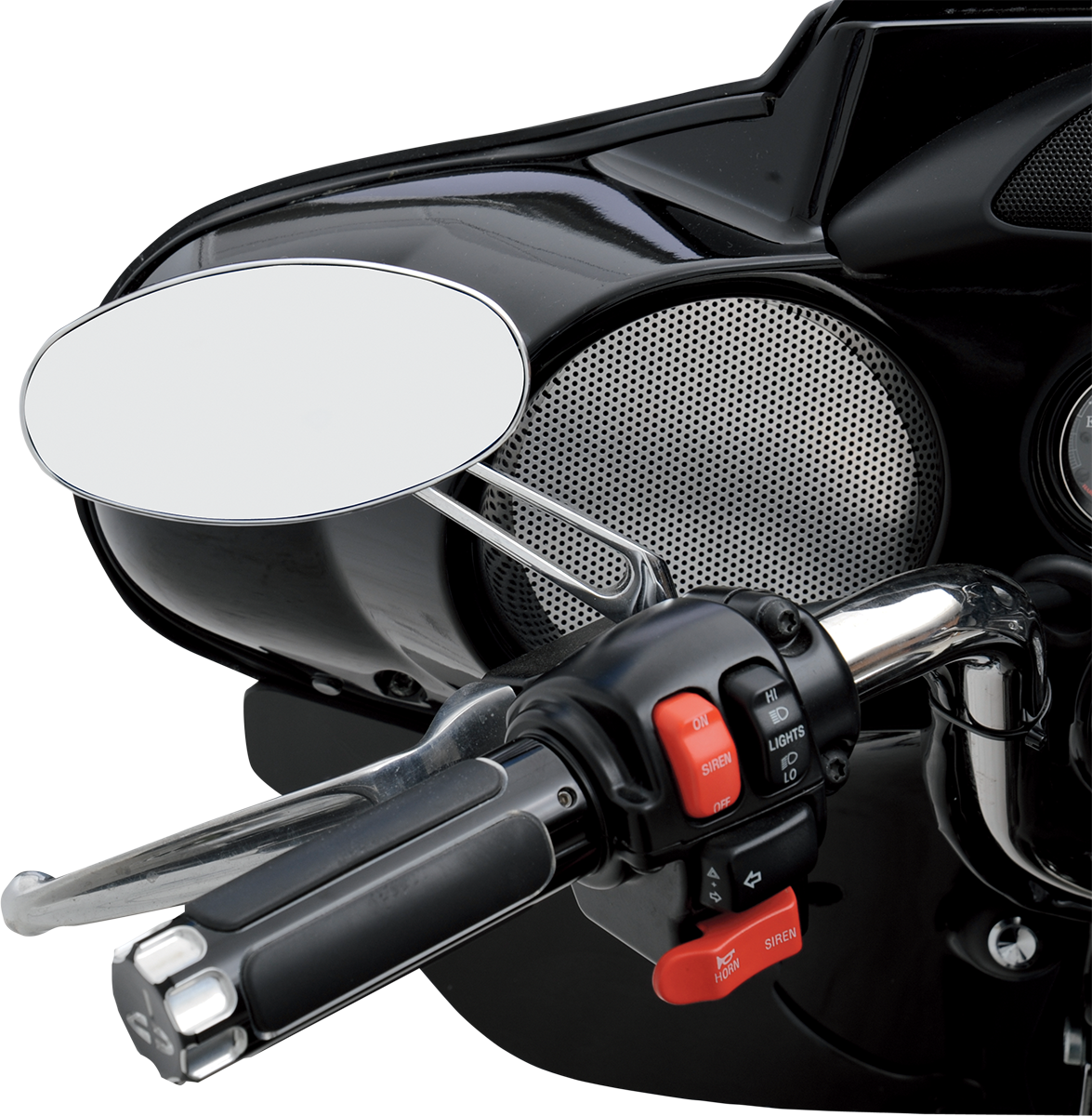 Drag specialties Mirror - Stealth I - Side View - Oval - Chrome Harley Davidson