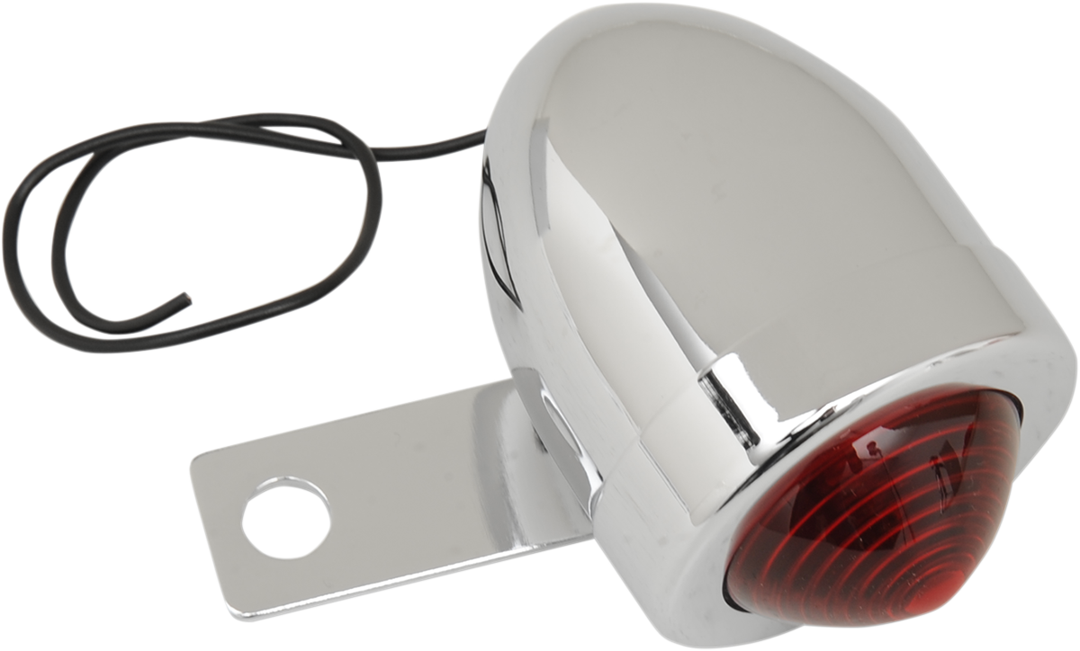 Drag specialties Bullet Light - Side-Mount - Left - Red Lens - Chrome