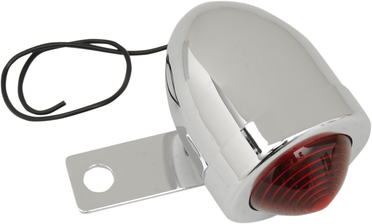 Drag specialties Bullet Light - Side-Mount - Left - Red Lens - Chrome