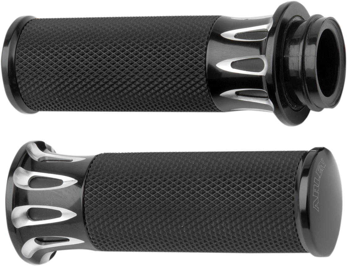 Arlen Ness - Harley Touring / Softail (2016-2021) - Fusion Deep Cut Grips for TBW - Black (07-319)