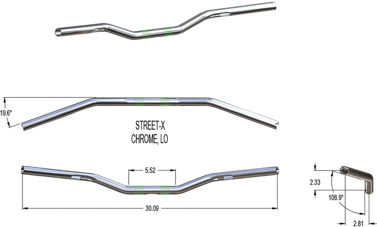 Khrome werks Street-X Handlebars - Low Bend - Chrome