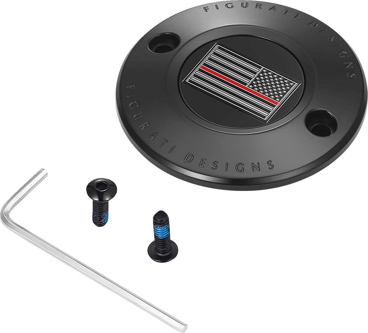Figurati Designs Blue Line Flag Timing Cover For Harley