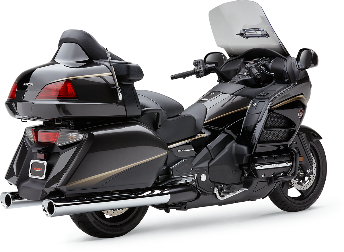 Cobra Chrome Tri Flow Mufflers 2012-2017 Honda GL1800HP Gold Wing Audio/Comfort / 2013-2016 Honda GL1800B Gold Wing F6B / 2017-2017 Honda GL1800F6B Gold Wing Bagger