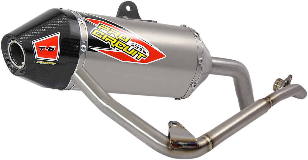 Pro Circuit T-6 Full Exhaust System with Carbon End Cap 2008-2020 Kawasaki KLX140 / KLX140L, 2017-2021 KLX140G & 2021-2026 KLX140R