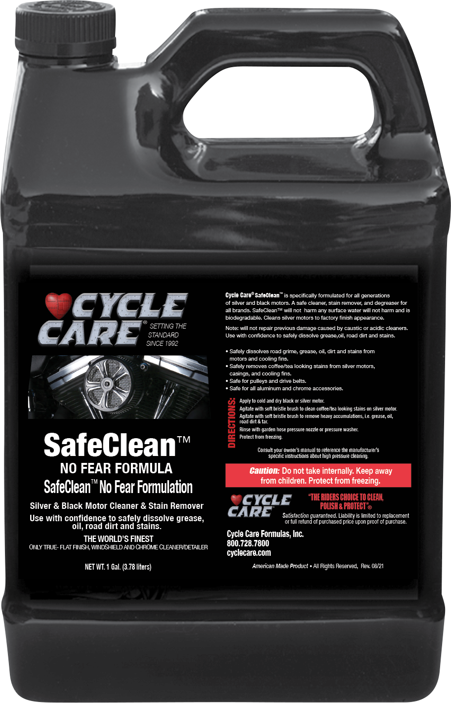 CYCLE CARE FORMULAS Safe Clean™ Silver and Black Engine Cleaner