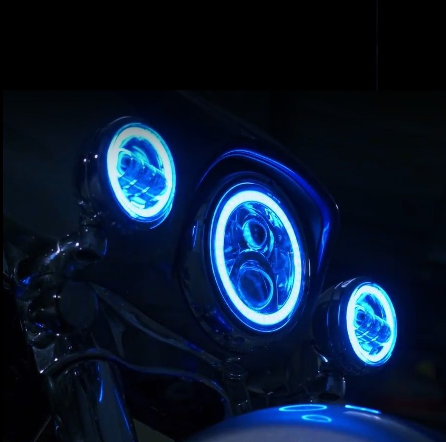Custom Dynamics ProGLow 7" LED Headlamp For Harley Softail / Touring 1986-2025